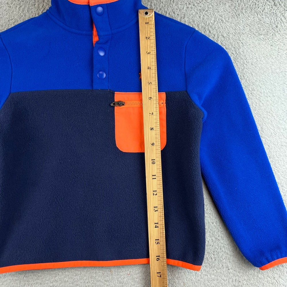 Polo Ralph Lauren Kids Fleece Pullover Blue Navy Orange Snap Mock Neck Size 5 - Picture 4 of 8